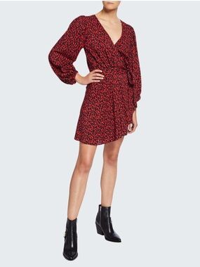 IRO Boina Leopard-Print Wrap Dress
